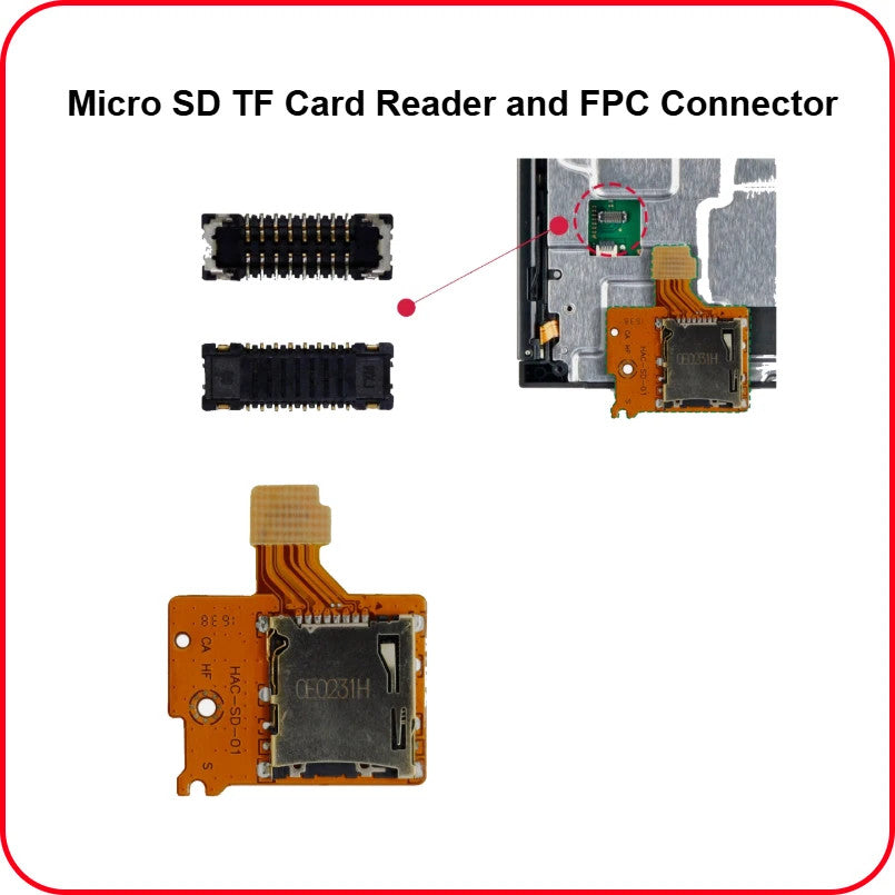 Memory SD TF Card Reader Connector Socket FPC For Nintendo Switch NS Console